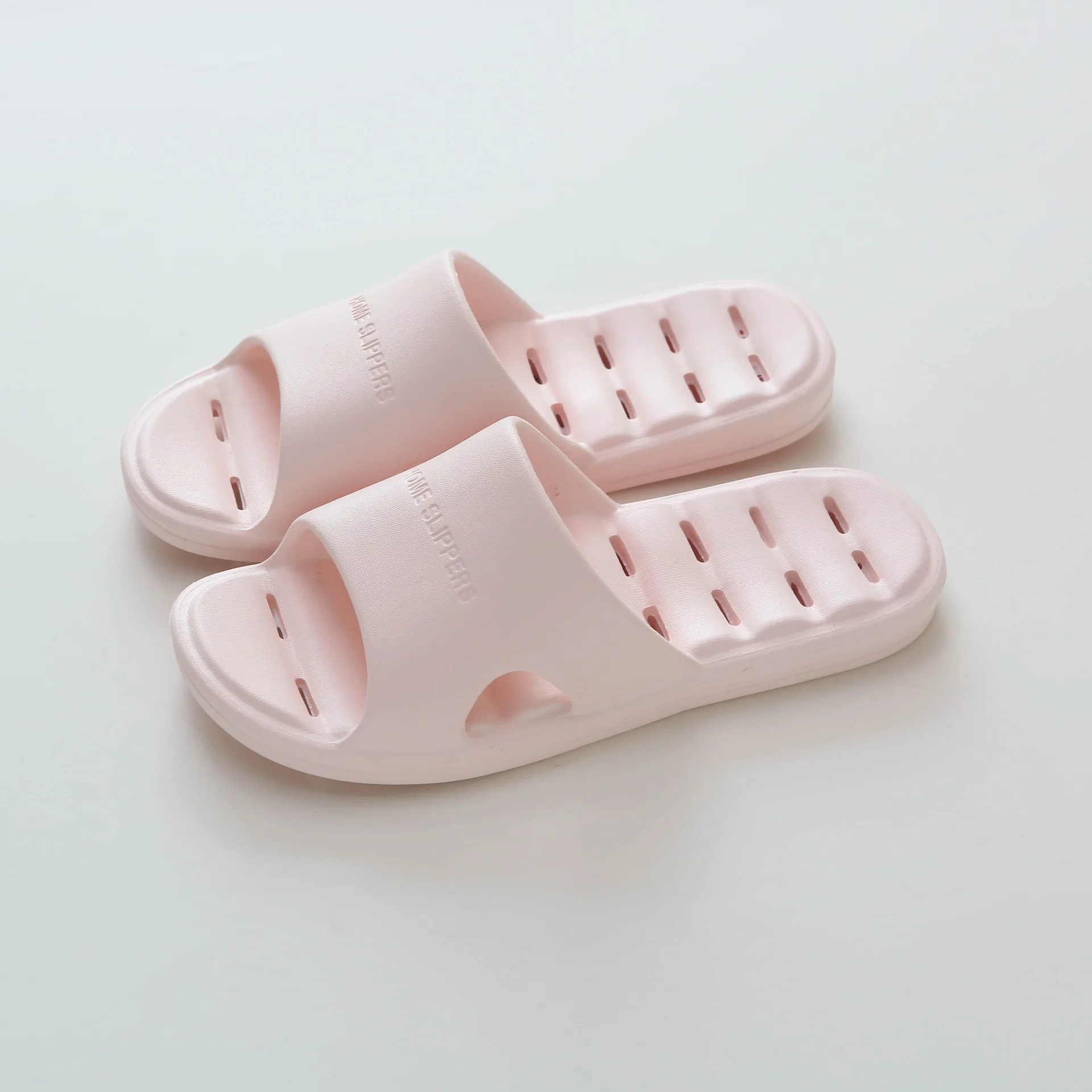 Women's Men PU Square Head Flat Bottom Home Slippers Hollow Out Casual Sweet Lightweight Breathable Flat Bath Slippers Shoes