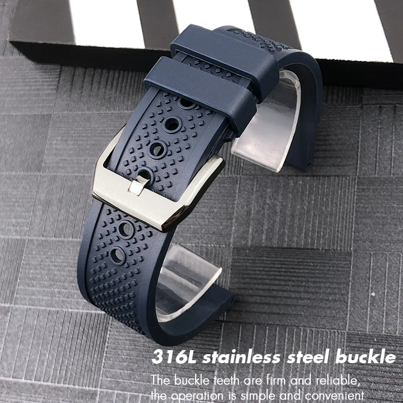 20mm 21mm 22mm 23mm 24mm Soft Silicone Rubber Watch Bands for