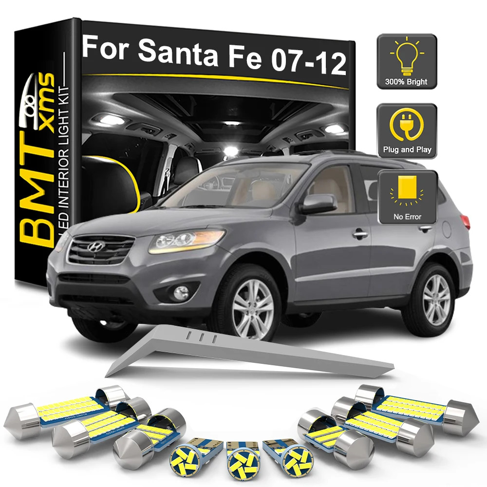 BMTxms, 12 шт., Φ лампочка в комплекте для Hyundai Santa Fe Santafe MK2 2 II CM 2007 2008 2009 2010 2011
