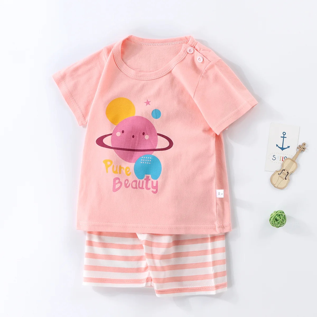 Disney Fashion Children's Day Clothes Set Casual Cartoon Printed T-shirts+pants Baby Girls Boy Tracksuit Infant Toddler Outfits baby dress and set Baby Clothing Set