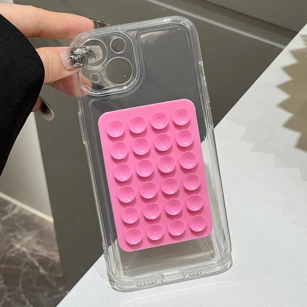 3D Suction Cup Airbag Transparent Phone Case - Soft Shockproof Cover