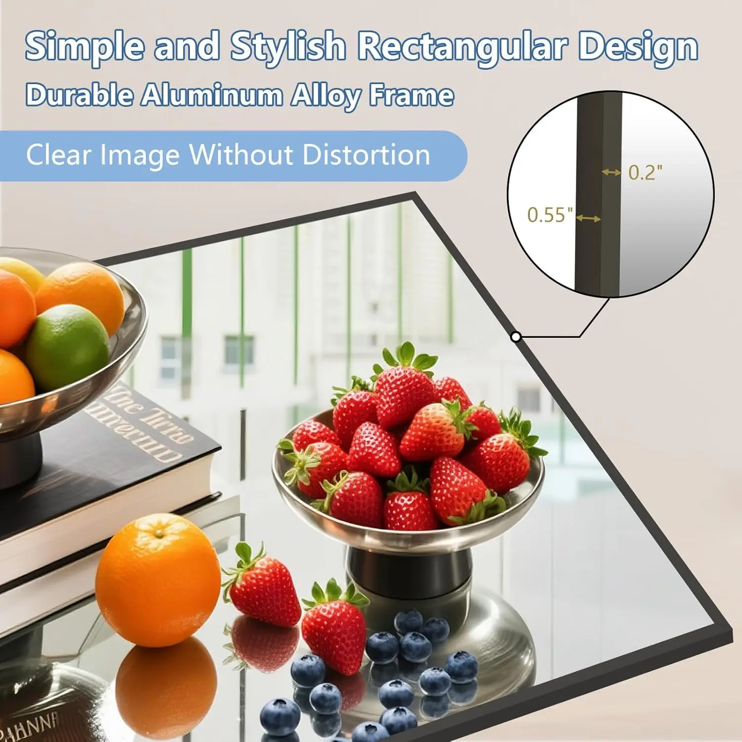 Large 82" Arched Floor Standing Mirror with Stand, Wall Mounted