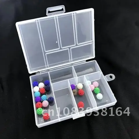 

Transparent Rectangle Storage Boxes 6 Grids 1pc 12cmx8cmx1.7cm For Buttons Beads Medicine Containers Case