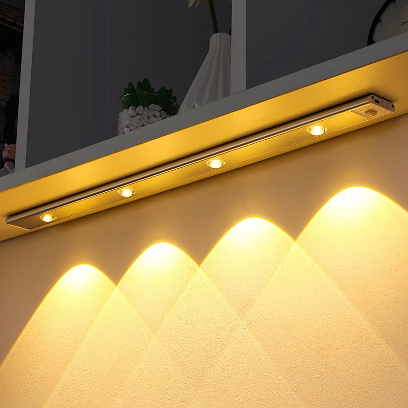 Lumière LED sous-meuble sans fil avec capteur de mouvement, barre de  veilleuse activée, lumières magnétiques pour Cisco de cuisine, armoire, 64  LED - AliExpress