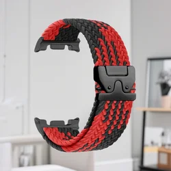 Braided Parachute Buckle Strap with Correa Bracelet - Watch 8 Classic (Z black red)