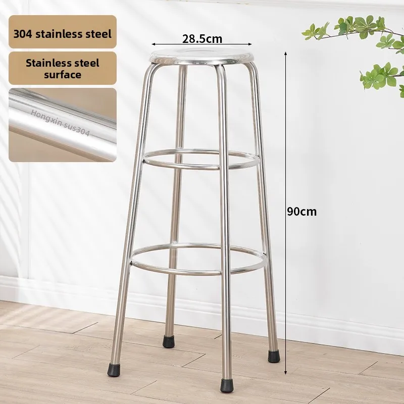 Sgabello Rotondo in Acciaio Inox 304 per Bar e Ristoranti - immagine 5