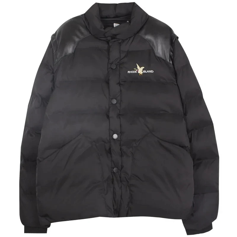 

Down Cotton Jacket Women Autumn Winter 2023 New Black Embroidery Stand Collar Cotton Coat Fashion Casual Thickened Parkas Womens
