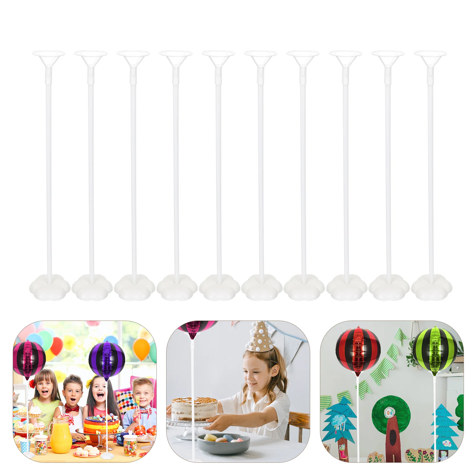 

10 Sets Balloon Table Float Clear Ballons Stands for Holder Kit Plastic Baby Centerpieces Tables Sticks