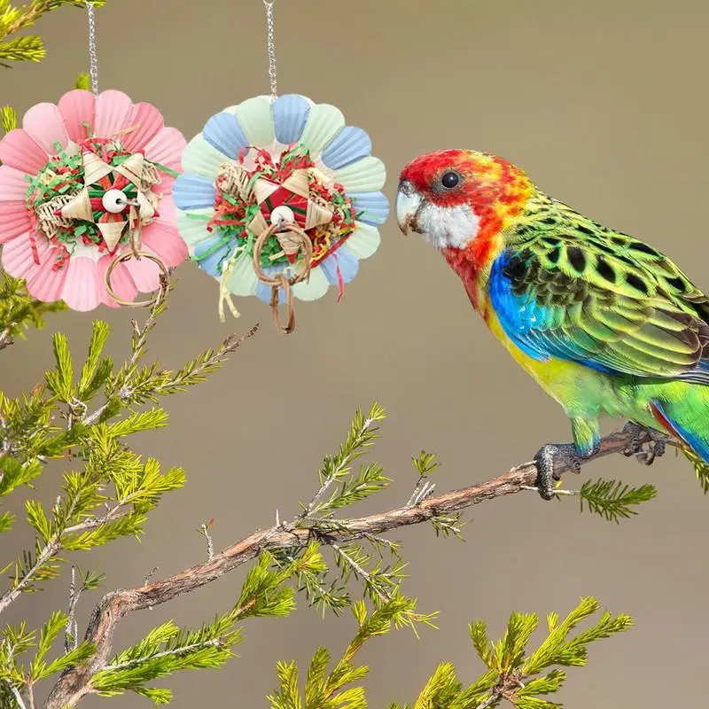 

Foraging Shredder Parrot Toy Flower Shape Antibite Bird Plays Keep Healthy Teeth Toys For Conures Love Bird Parakeets Cockatiel