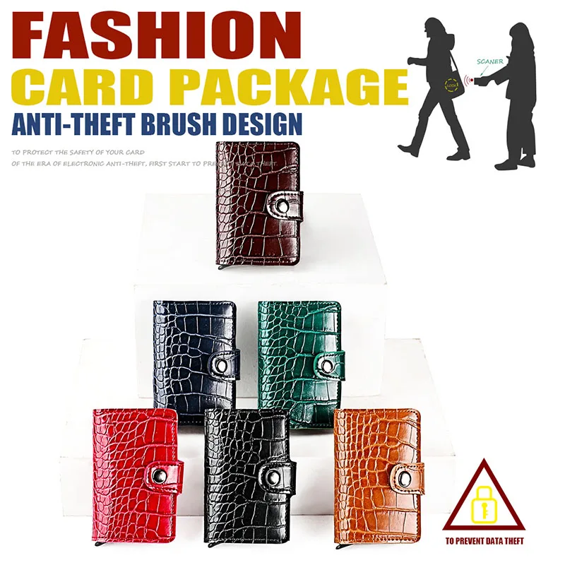 Porte Carte Anti RFID Blocage Homme-Femme Alliage d'Aluminium pour 8