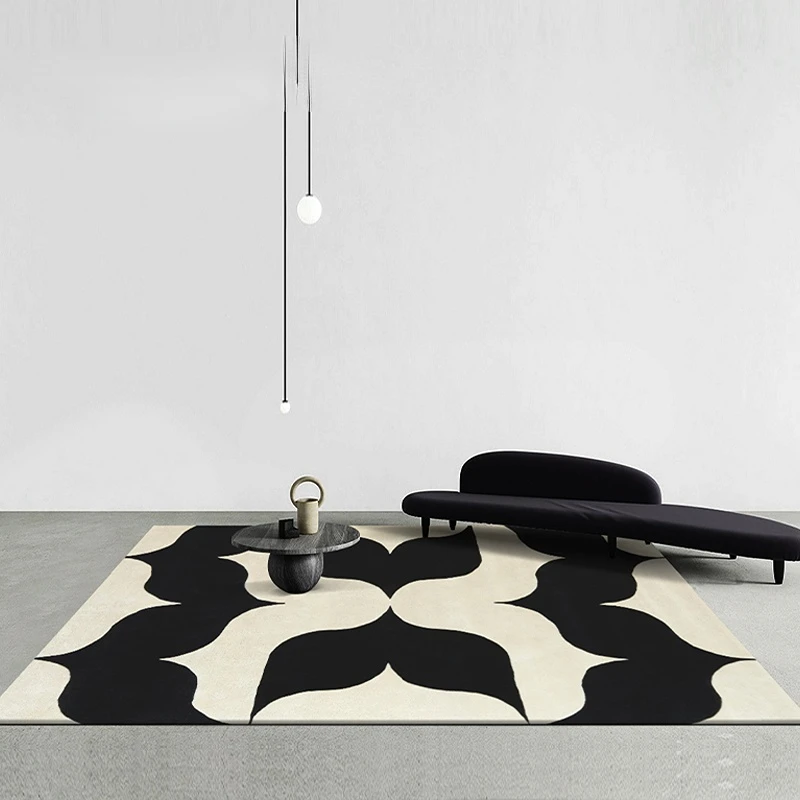 French Retro Bedroom Decor Stripe Carpet Minimalist Carpets for Living Room Home Art Plush Floor Mat Large Area Thickened Rug 4
