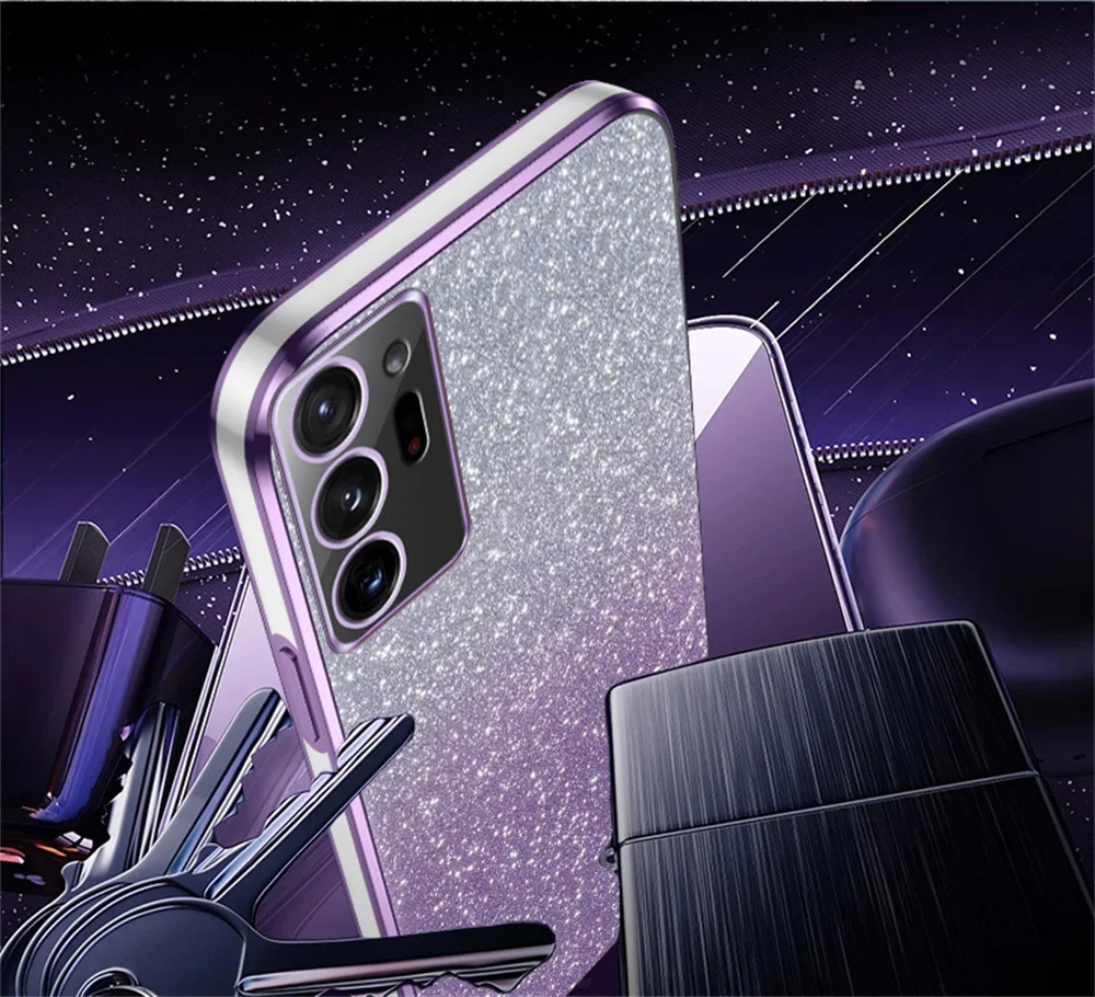 Luxury Gradient Glitter Plating Silicone Protective Phone Case