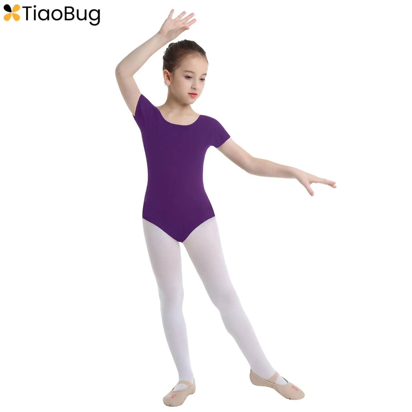 

Kids Girls Short Sleeves Classic Ballet Dance Gymnastic Leotard Unitard Bodysuit Jumpsuit Ballerina Costume Dancewear