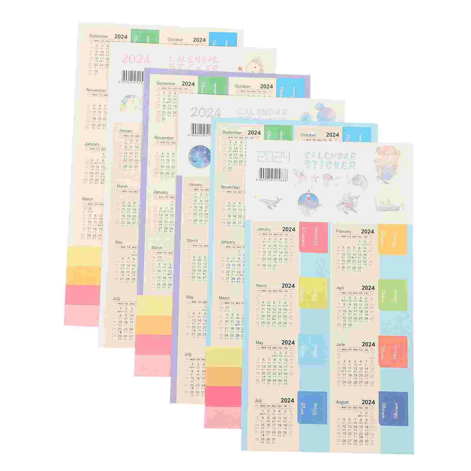 

24 Sheets Calendar Index Sticker Office Planner Stickers DIY Labels Portable School Book Tabs Paper Notepads