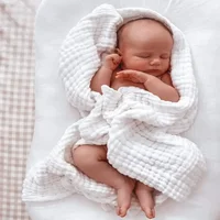 6 Layers Swaddle Blanket Baby Blankets Newborn Organic Bedding Cover Quilt White Color Baby Bath Towel 1