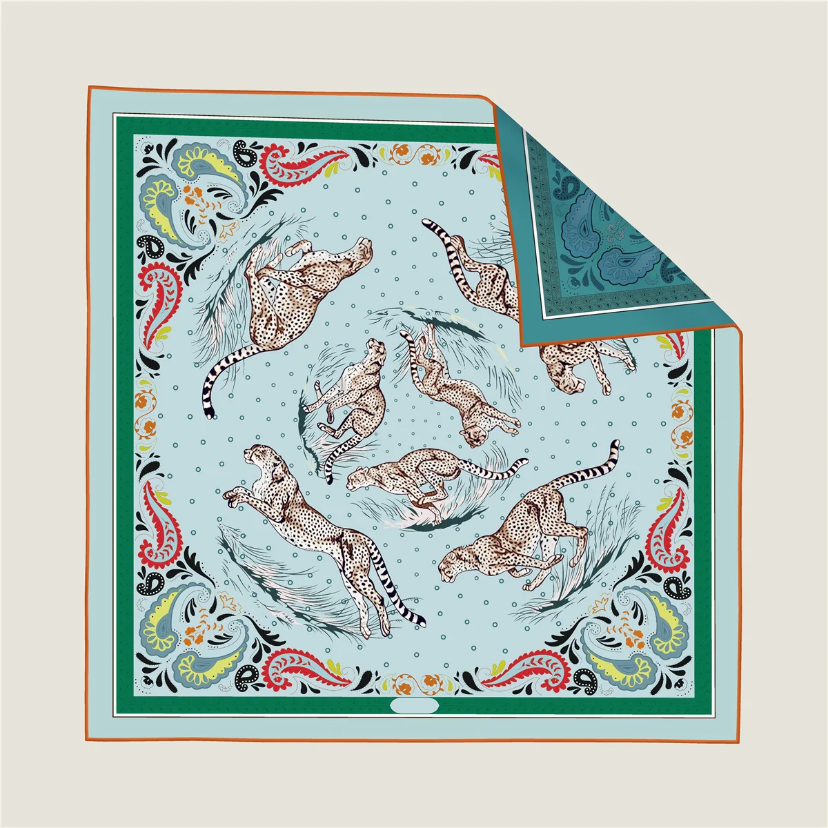 New Brand leopard Two-sided Print Headband Scarf Women Fashion 90*90cm Hijab Bandana Neckerhicef Beach Sun Protection Shawl