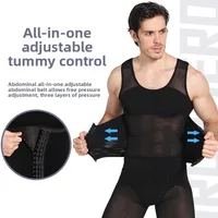Mens Body Shaper Buckle Adjustable Waistband Shapewear Compression Vest Abdomen Shapewear Mens Shapers Corset Waist Trainer Vest