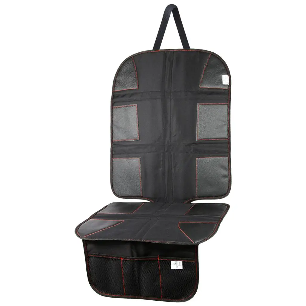 1 Seat Mat ,Anti Skid, Anti Wear ,Universal ,Thickened ,with 3 Pockets Interior Parts Black for under Baby Child