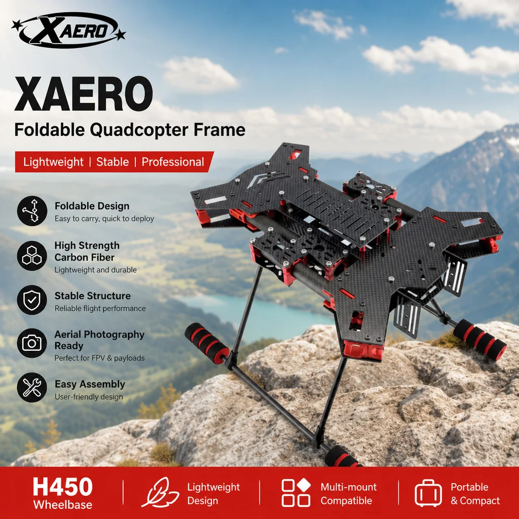 Kit Châssis Drone H450 H680 Fibre Carbone 3K CNC
