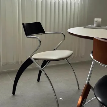 Set di 2 sedie da pranzo alla moda, comode sedie da pranzo da giardino premium per esterni, braccioli, eleganti mobili da soggiorno dal design Fauteuil