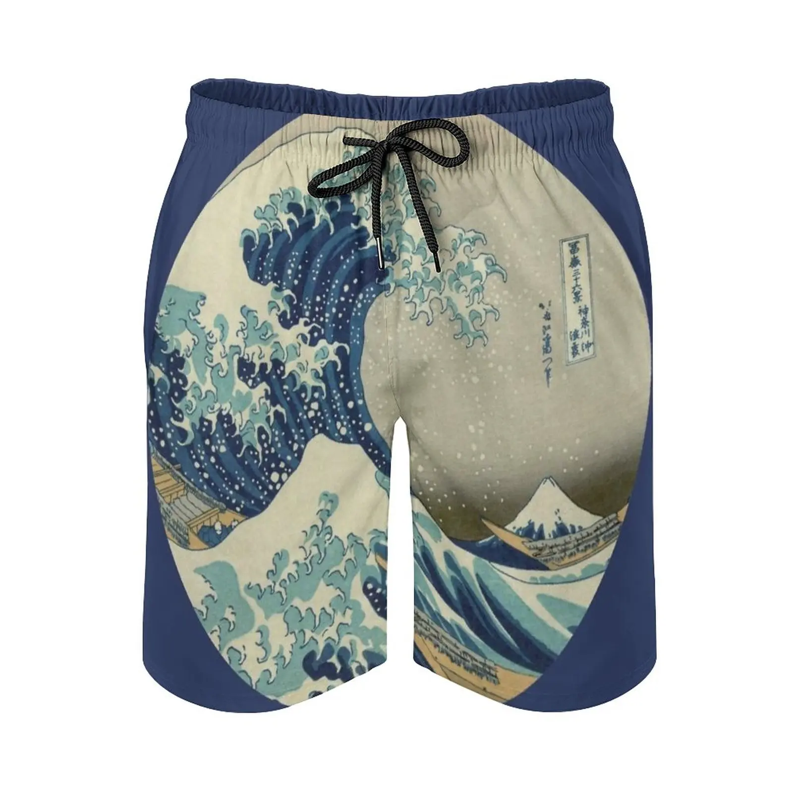 

Great Wave Off Kanagawa Circle Men'S Sports Short Beach Shorts Surfing Swimming Boxer Trunks Japan Vintage Vintage Geisha Wave