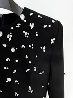 TOP QUALITY Newest 2026 Designer Fashion Women's Rhinestone Diamonds Beaded Long Maxi Dress - Image 5