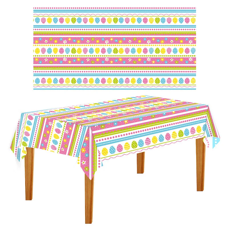 

1PC Rectangular Waterproof Easter Tablecloth Disposables Prints Party Decoration Table Cover