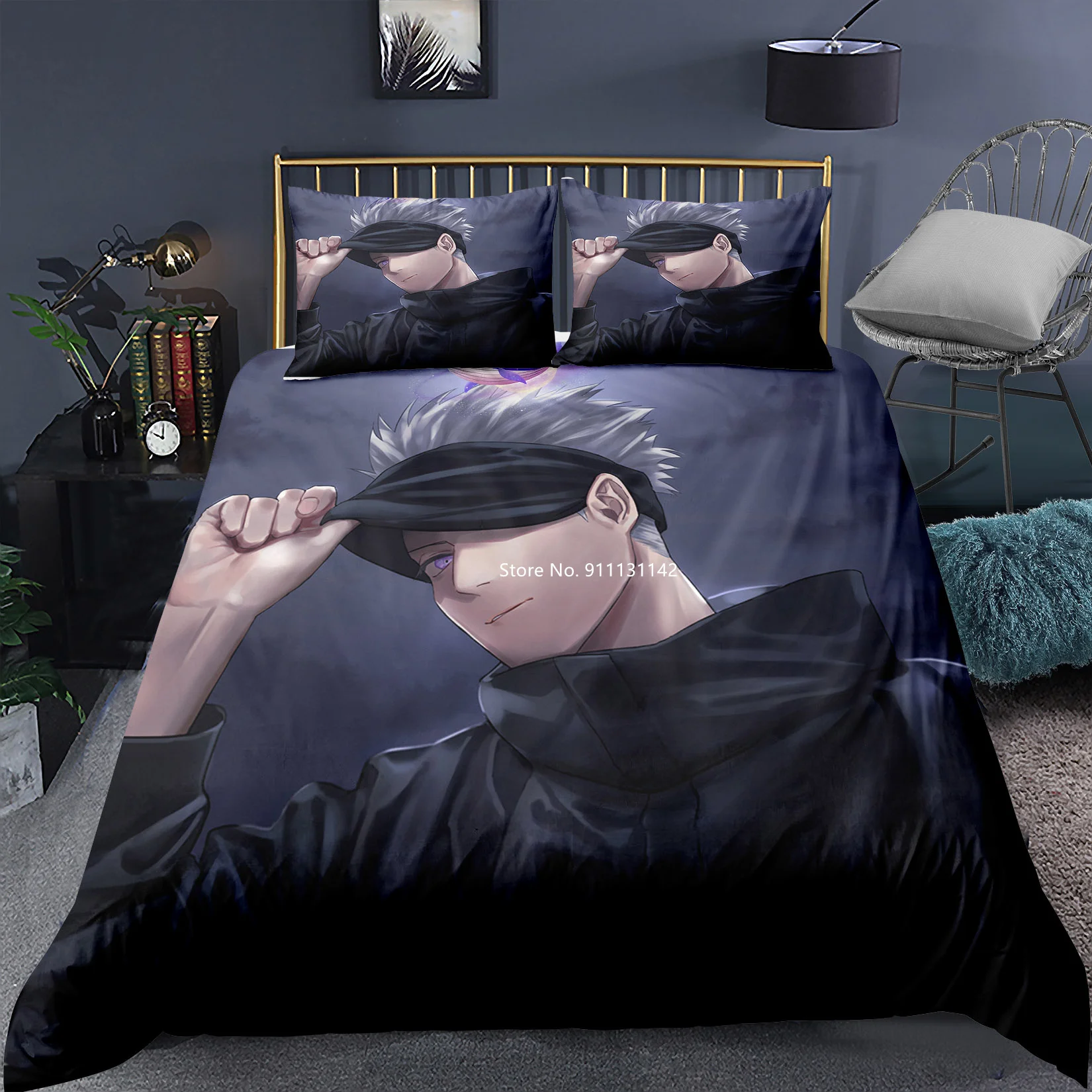 

Fashion Best-selling Japanese Anime Jinx Printing Bedding Set Children Bedroom Decoration Cartoon Bed Cover Pillowcase