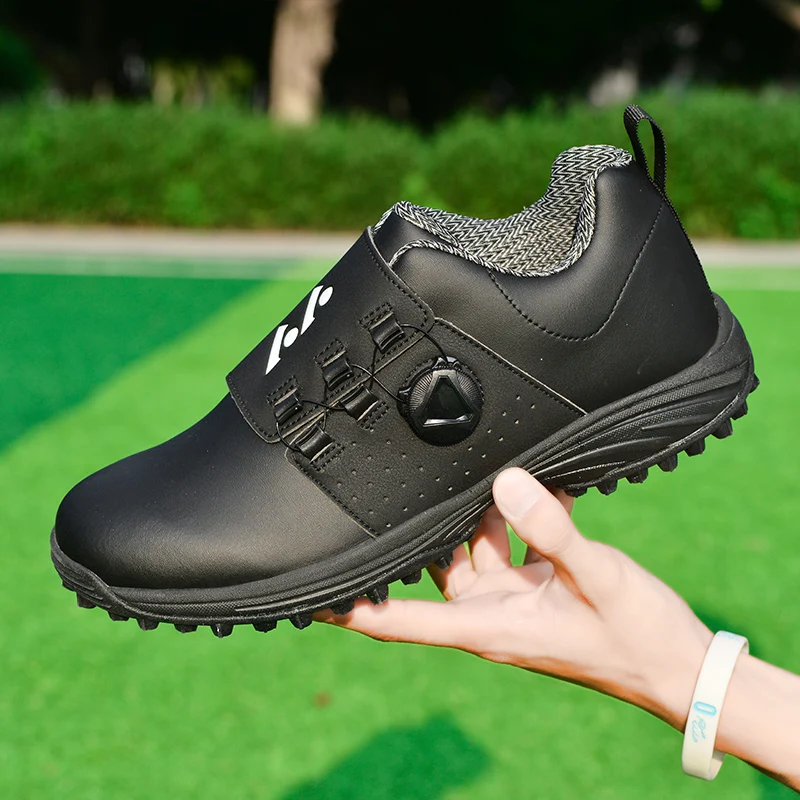 Men Professional Golf Shoes Waterproof Spikes Golf Sneakers Black White Mens Golf Trainers Big Size Golf Shoes for Men 2