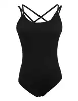 Women Double Camisole Ballet Leotards Black Gymnastic Bodysuit High Elastic Dance Clothing Comfort Ballerina Outfits Cross Back - Image 3