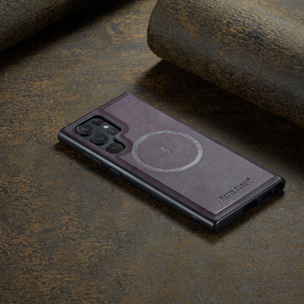 Leather Phone Case with MagSafe & Magnetic Wireless Charging Compatibility
