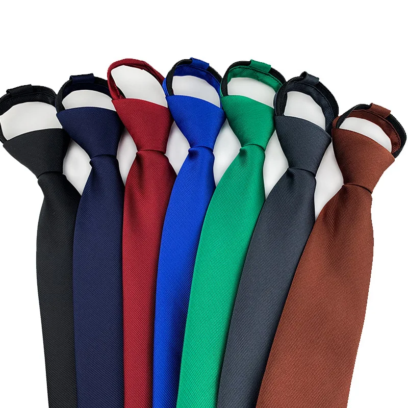 Solid Colors Necktie Zipper Tie 8cm Ties Business For Man Gravatas Handkerchief Bowtie Mens Wedding Shirt Accessories Solid Color Tie