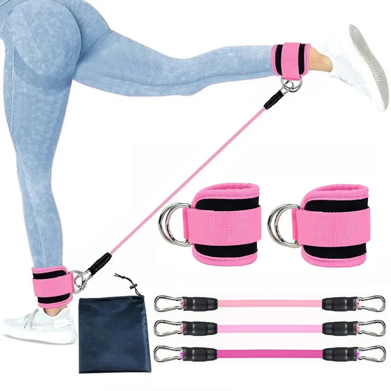 Ankle Straps Resistance Bands Set Fitness Workout Exercise Equipment Ankle Weight Yoga Elastic Fitness Band For Gym Man Woman yoga resistance bands