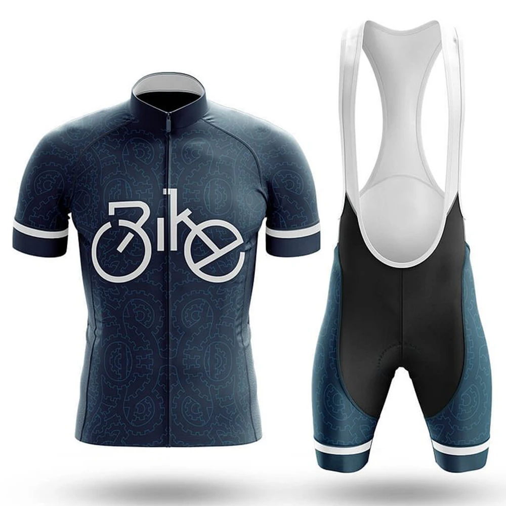 

Men Bike Typo Cycling Jersey Set Bib Shorts Suit Bicycle Wear MTB Downhill Road Bike Kits Clothing