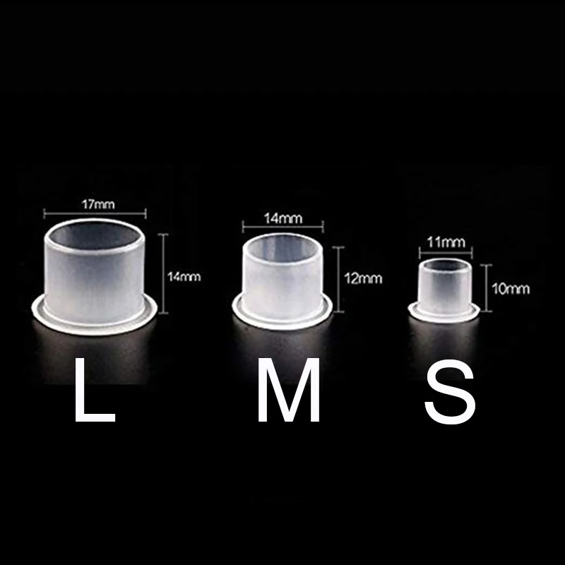 100pcs Plastic Disposable Tattoo Ink Cups With Base Pigment Clear Holder Container Cap Tattoo Accessory Permanent Makeup 2