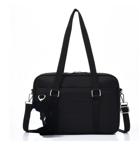 JK Uniform Handbag Preppy Style Canvas Shoulder Bags For Women Japanese Solid Large Capacity Bags
