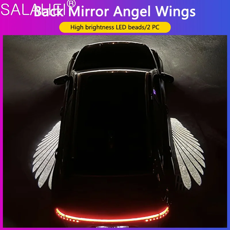 Универсальный ковер с крыльями ангела, 2 шт., аксессуары для украшения автомобиля, модный ковер для приветственной двери, Лампа для проектора для Benz Toyota