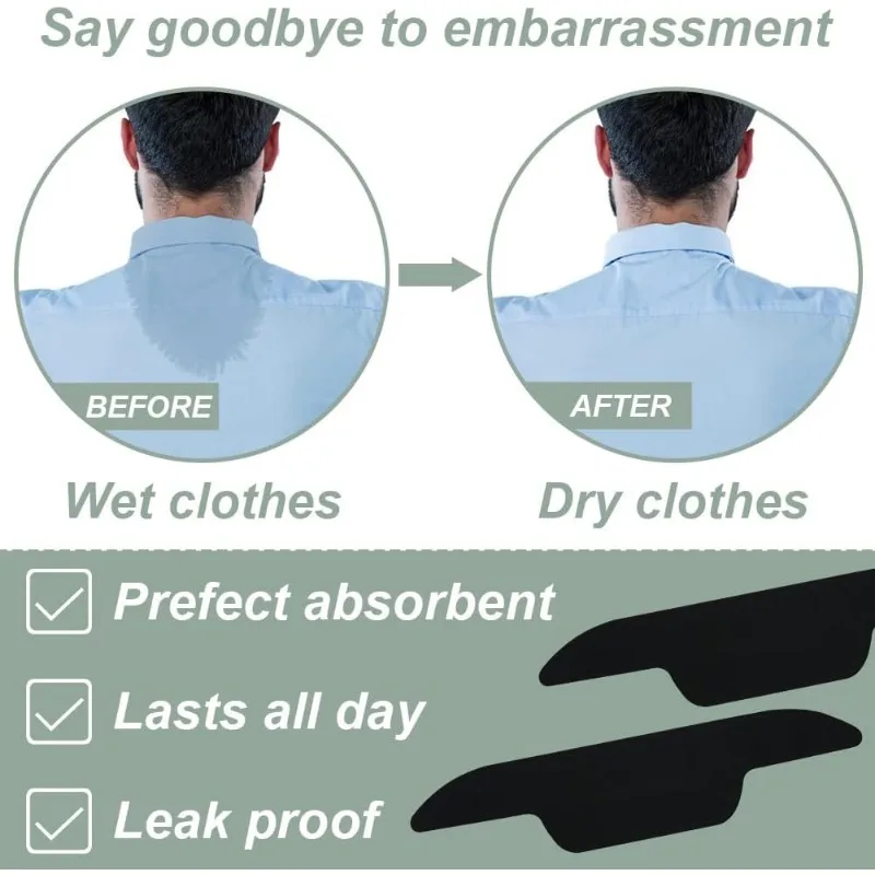 Hat Sweat Liner Disposable Neck Collar Sweat Pads 30pcs disposable sweat pads
