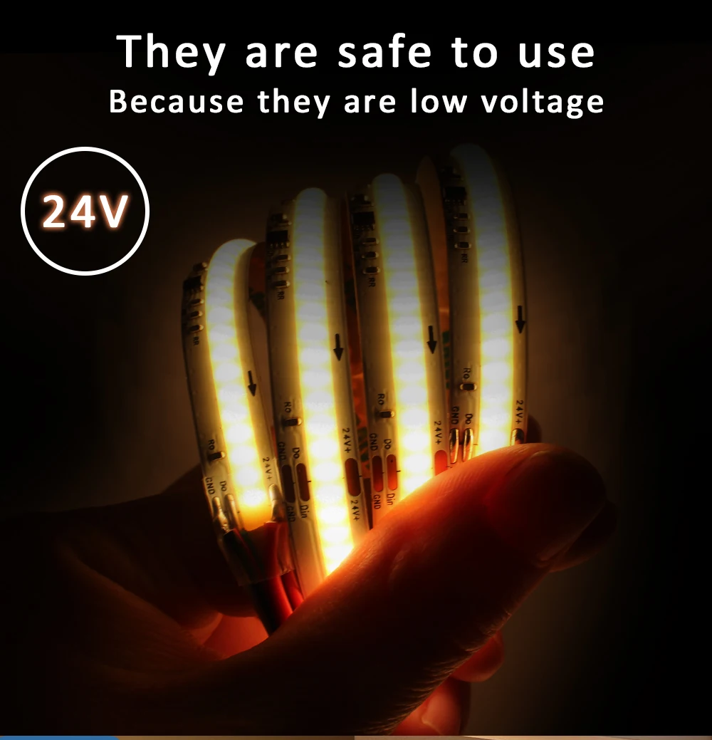 24V WS2811 IC Running Water COB Led Strip Light 5M 10M 15M Flow Chasing Flexible FCOB Led Tape Ribbob Lamp for Room Decoration