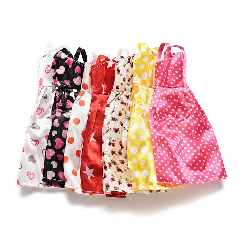 

7PCS Official Mixed Style Fashion Dress Evening Skirt Suitable For 1/6 Doll Party Clothes For Barbie Doll Accessories Toys