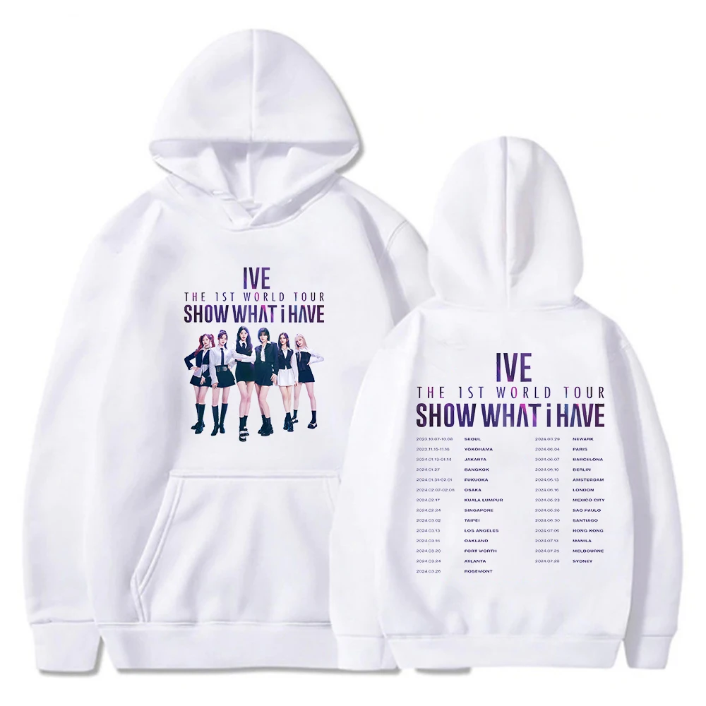 

Fashion Kpop IVE The 1ST World Tour Show What I Have Merch Hoodie Long Sleeve Streetwear Men Women Hooded Sweatshirt Clothes