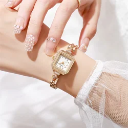 XIMILI Women's Vintage Crystal Accent Gold Tone Quartz Dress Watch (White)