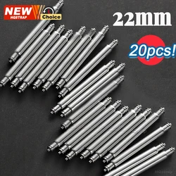10/20pcs Stainless Steel Strap Spring Bars, Diameter 2.5mm for Watch Bracelets, 20mm/22mm Band Link Pins (22mm 20pcs - 1set)