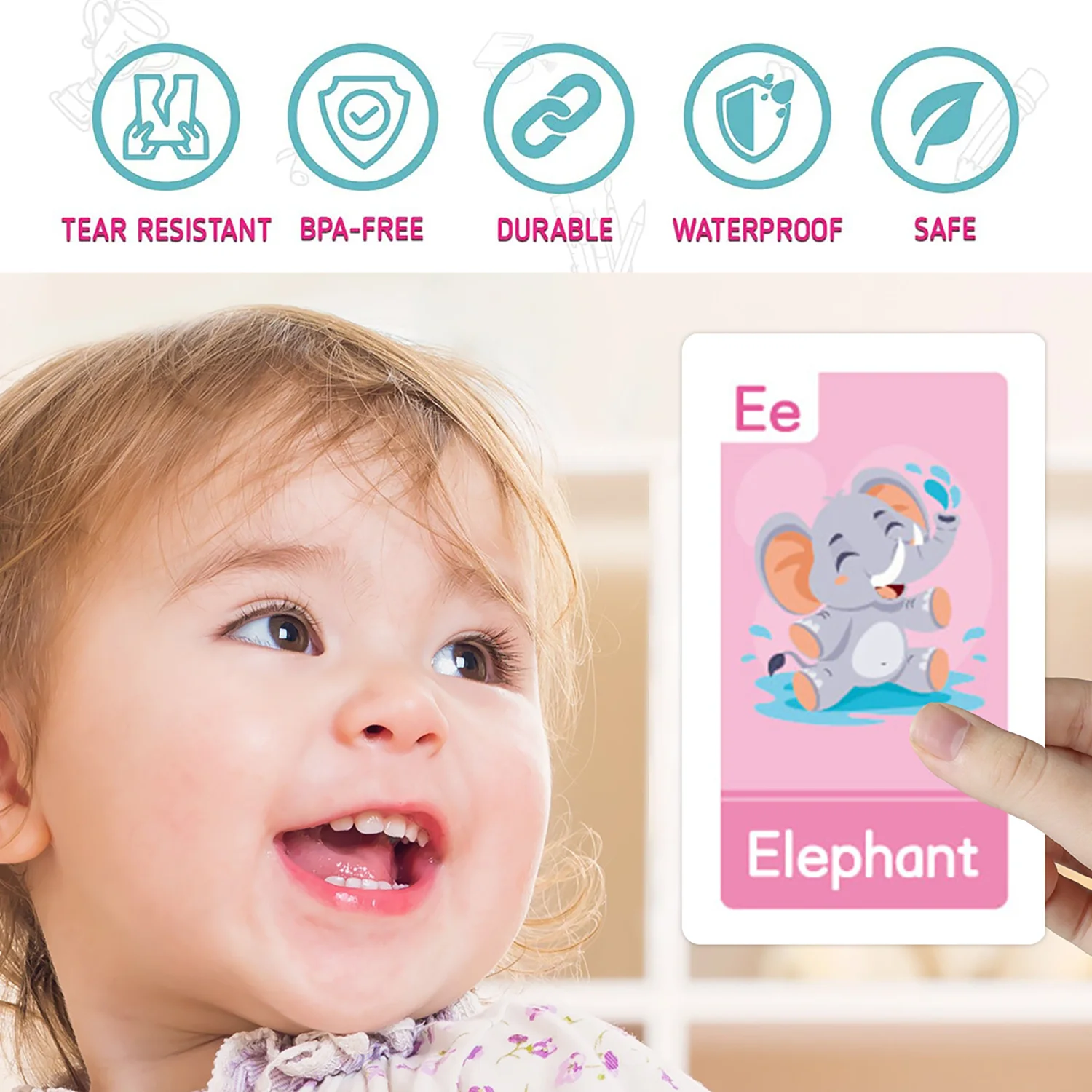 Children's Early Education Flash Card Learning Word Shapes, Colors, Numbers, English Letters Card 3