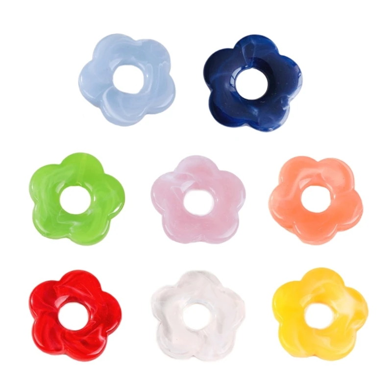 

Dyed Resin Pendants Hollow Five Petal Flower Bead Charm Easy to Use Dropship