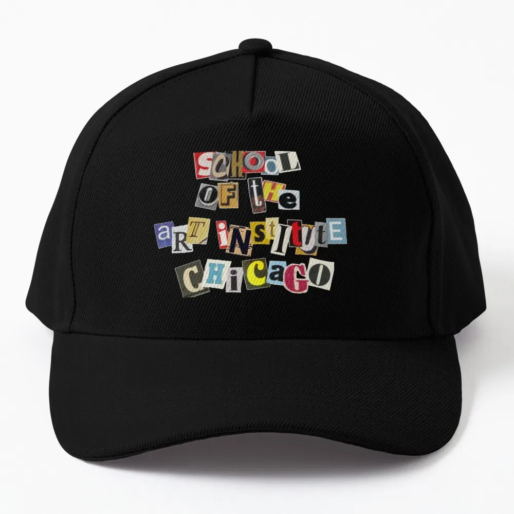 

School of The Art Institute of Chicago SAIC Logo Funky Collage Baseball Cap Anime Hat Beach foam party hats cute Women Hat Men's