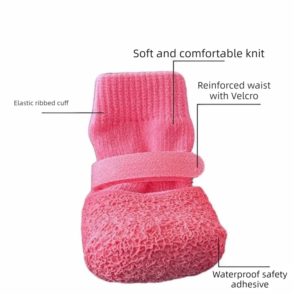 4 Stück/Set verstellbare, rutschfeste Hundeschuhe, atmungsaktiv, verschleißfest, wasserdicht, Hundestiefel, bequemer Haustierpfotenschutz – Detail 9