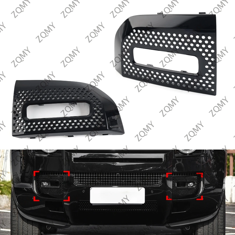 

2pcs Fog Lights Grill Fog Lamp Frame Bezel Cover For Land Rover Defender 90 110 130 2020 2021 2022 2023 2024 LR129432, LR129431