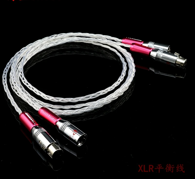

5NOCC Single Crystal Copper Silver Plated 8 Braided Fever XLR Cannon Balance Cable Audio Signal Cable