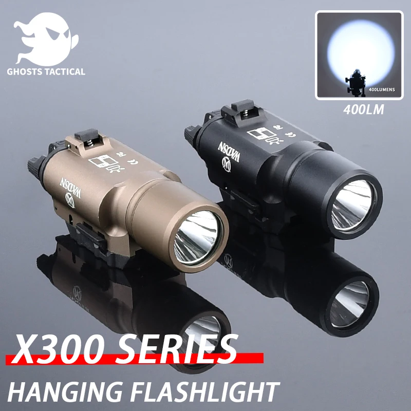 

Tactical SF Surefir X300 Weapon Gun Scout Light 400Lm High Power Hanging Metal Fit G17 Picatinny Rail Outdoor Field Lighting